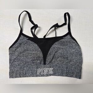 Victoria Secret Pink Crisscross Strap Sports Bra Sz Xs Gray And Black